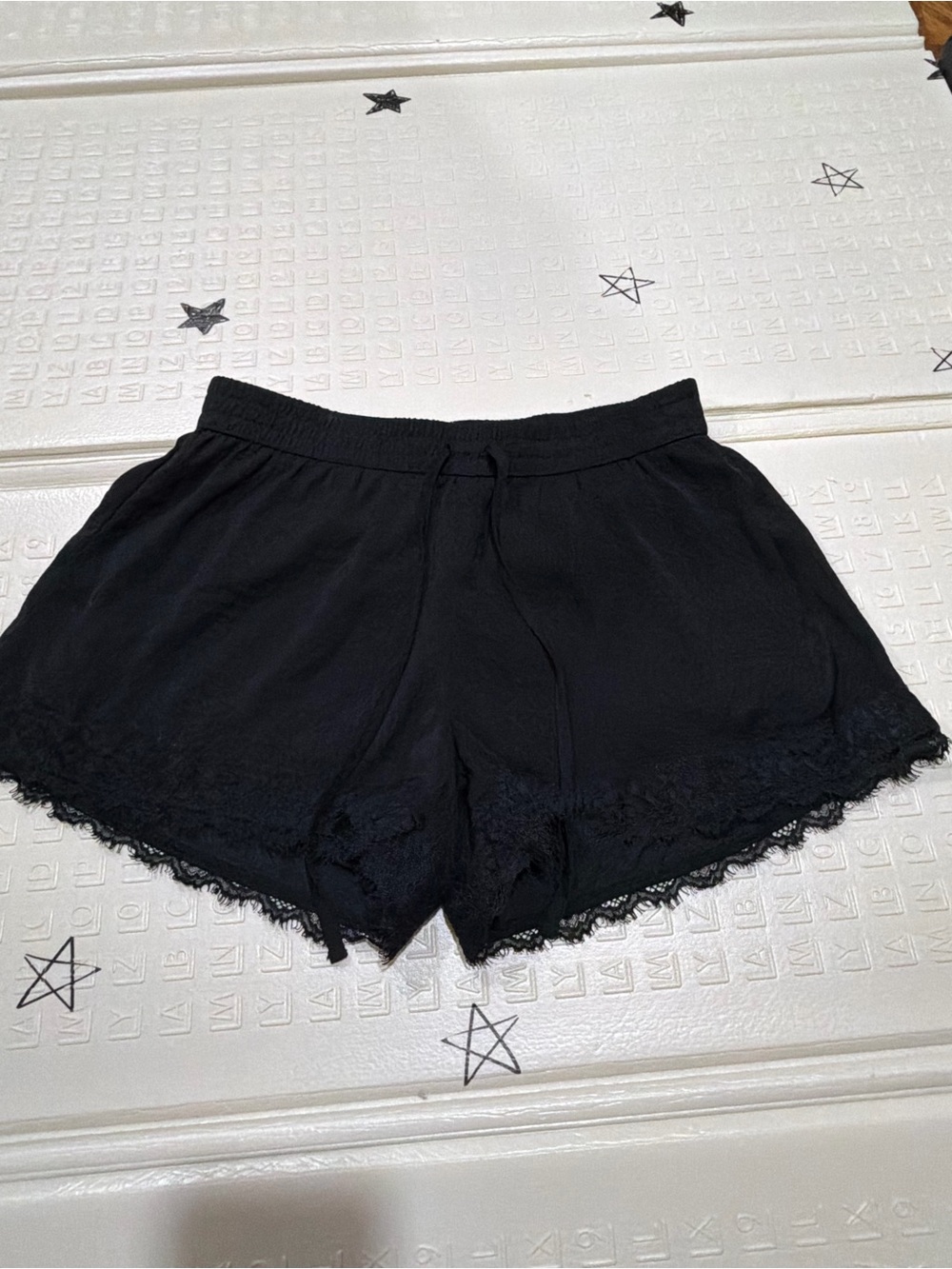 Hollister Black Lace-Trim Pajama Shorts